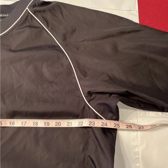 Footjoy Black Golf V-Neck Windbreaker Jacket Mens large Polyester White coat FJ - Picture 4 of 13